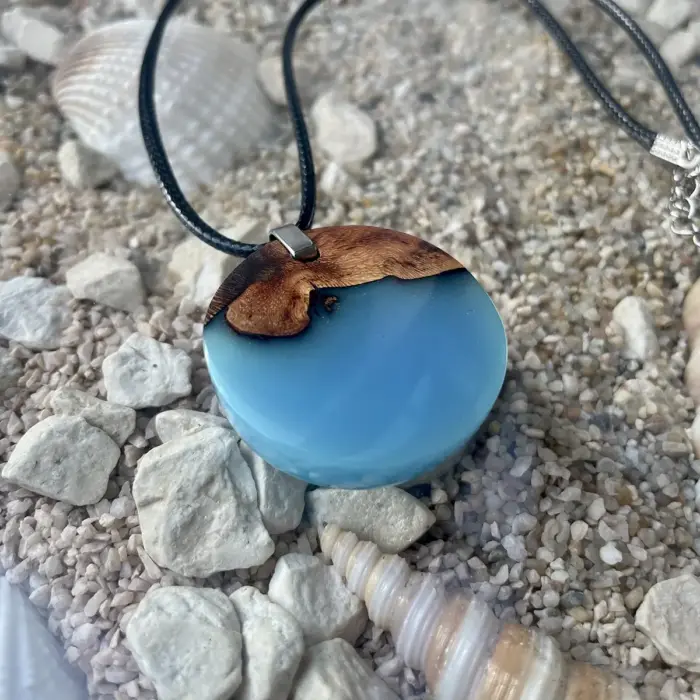 Kettenanhänger "Light Blue Disc"