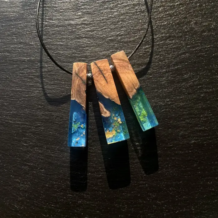 Kettenanhänger "Blue Green Sticks" – Bild 7