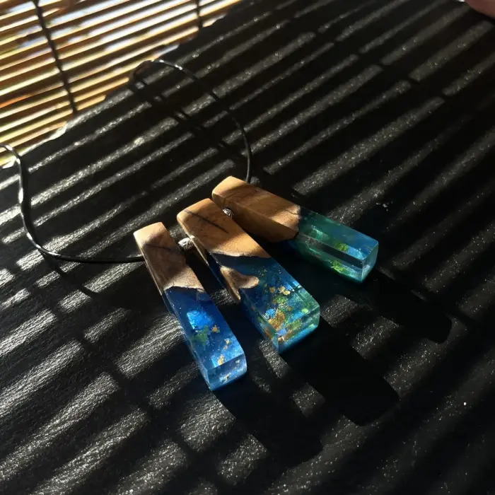 Kettenanhänger "Blue Green Sticks" – Bild 3
