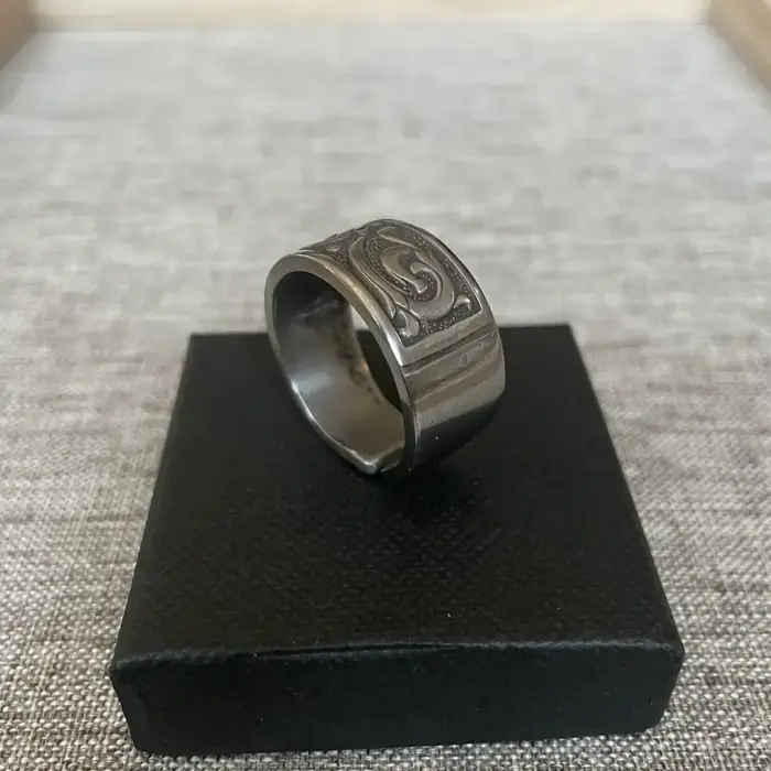 Ring "Floral Stamp" Edelstahl (Gr. 63/10) – Bild 4