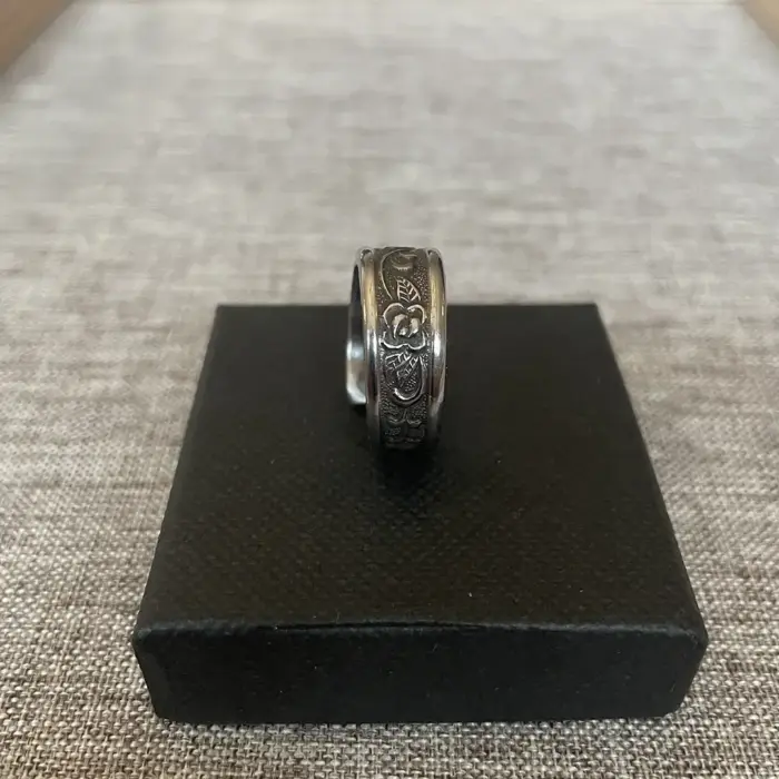Ring Blumenband Edelstahl (Gr. 53/6,5) – Bild 2