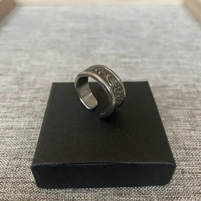 Ring Blumenband Edelstahl (Gr. 53/6,5)